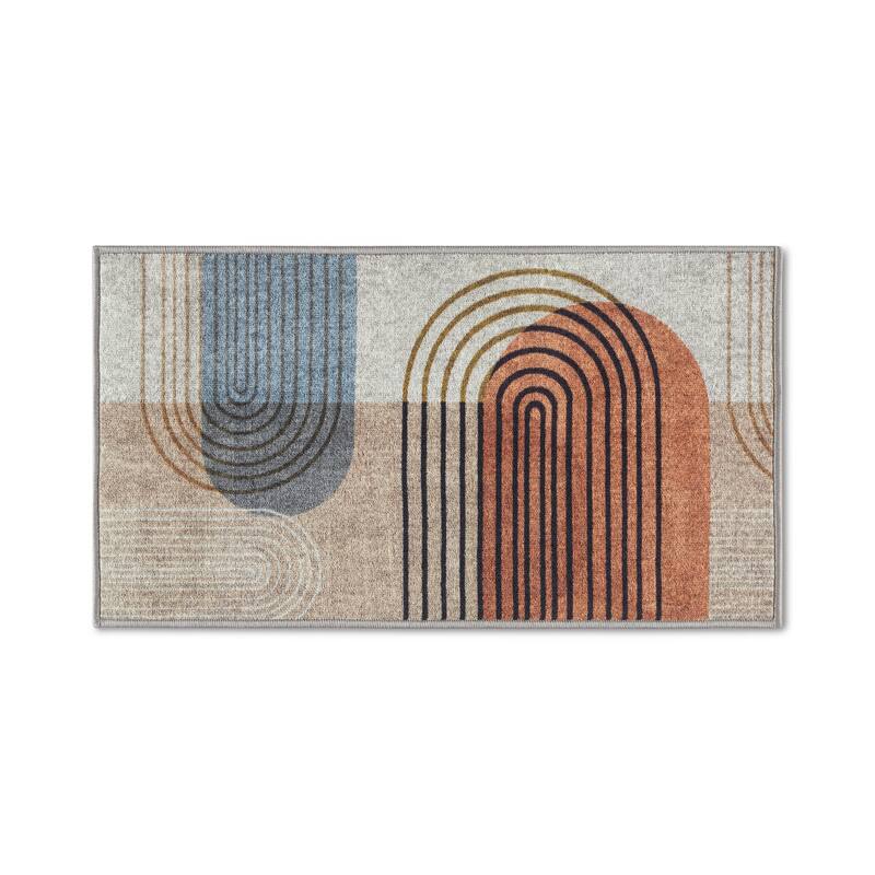 TOWN & COUNTRY EVERYDAY Avani Retro Arch Everwash Washable Non-Slip Backing Area Rug