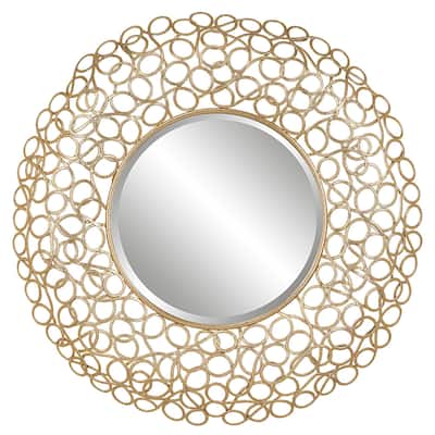 Uttermost Swirl Round Gold Mirror - 41.75" dia