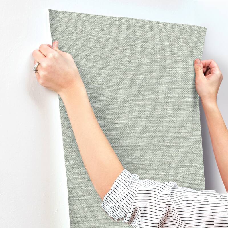 A-Street Prints Malin Seafoam Faux Grasscloth Wallpaper