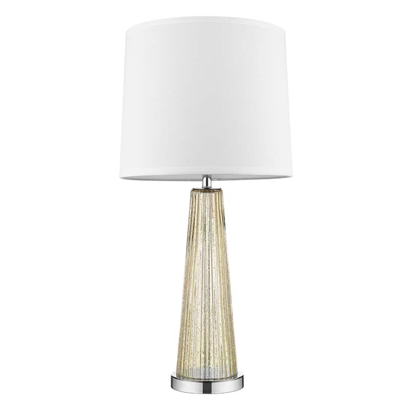 29-Inch Glass Buffet Lamp with Empire Fabric Shade for Living Room