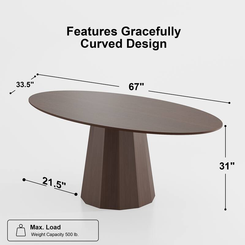 Dovelina 67" 3 Color Options Oval Dining Table for 6 People - 67"x33.5"x31"