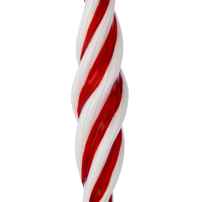 14.5" Glass Peppermint Finial Ornament Set of 2