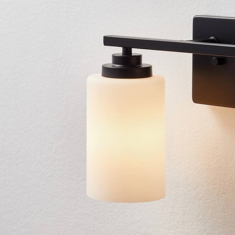 KAWOTI 2-Light Dimmable Bathroom Vanity Light with Frosted White Glass