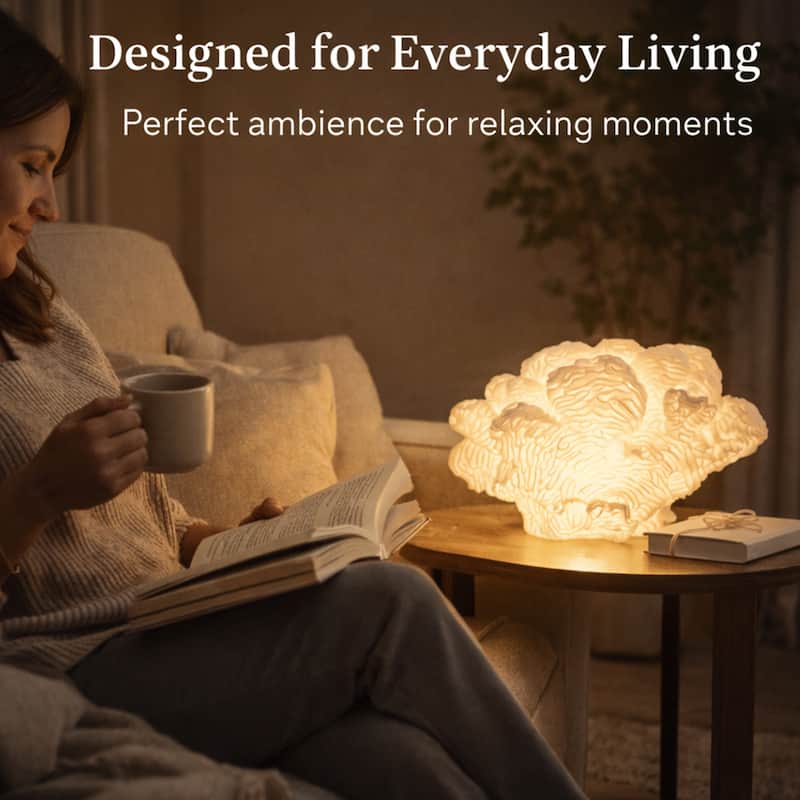 Aria Home Coral Cloud Table Lamp Sculpted Sandstone Accent Lighting