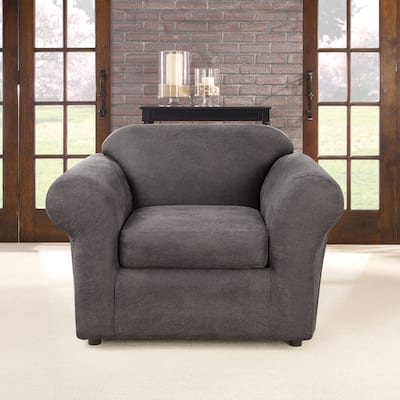 SureFit Ultimate Stretch Leather 2 Piece Chair Slipcover