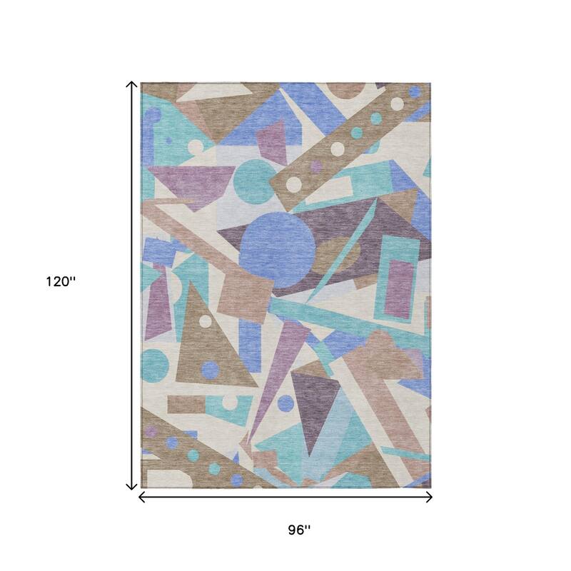 HomeRoots Geometric Modern Rectangle Outdoor Rug