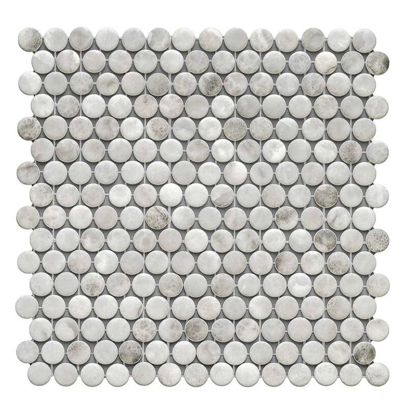 The Tile Life Eterna Penny 12x12 Round Glass Mosaic Floor, Wall & Backsplash Tile