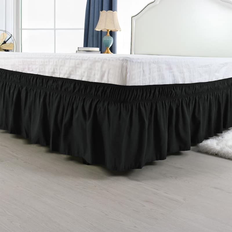 Bed Skirt Polyester Elastic Wrap Around Dust Ruffle