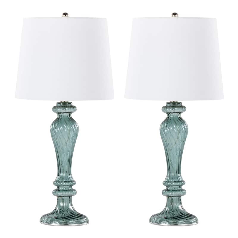 Silver Orchid Windsor 25" Glass Table Lamp (Set of 2)