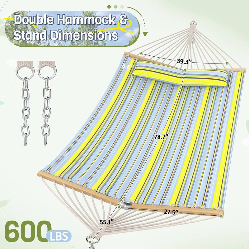 EROMMY Modern Portable Hammock, Hand-Woven Ropes, Anti-Tipping Design for Backyards, Beaches & Campsites