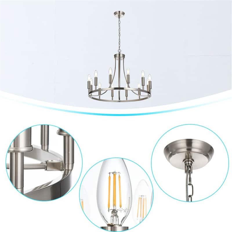 12-Light Modern Farmhouse Chandelier