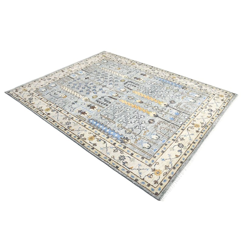 Overton Handmade Modern Contemporary Floral Area Rug