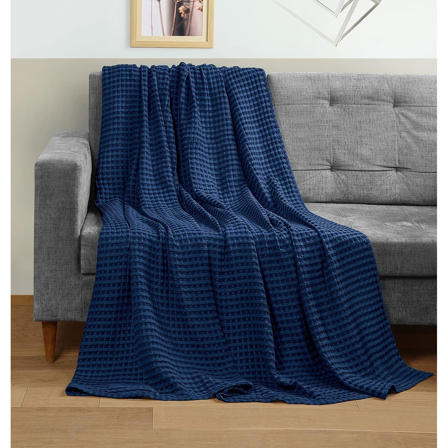 Cotton Waffle Blanket Kingsize Burgundy