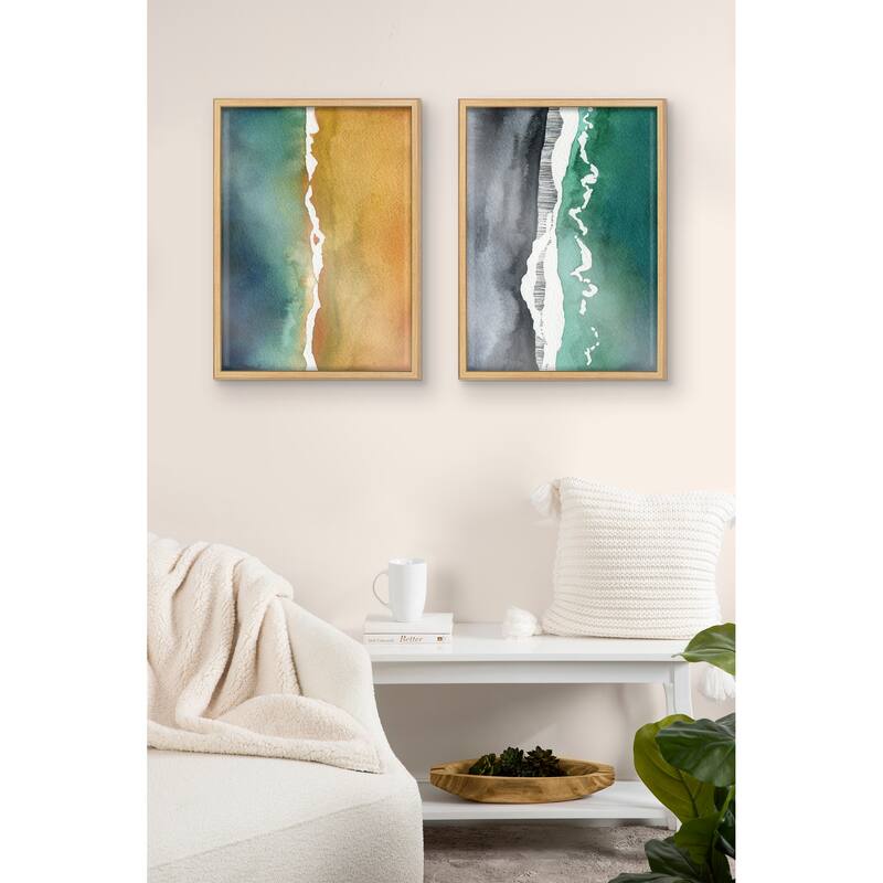 Kate and Laurel Blake Black Sands Printed Glass by Janet Meinke-Lau