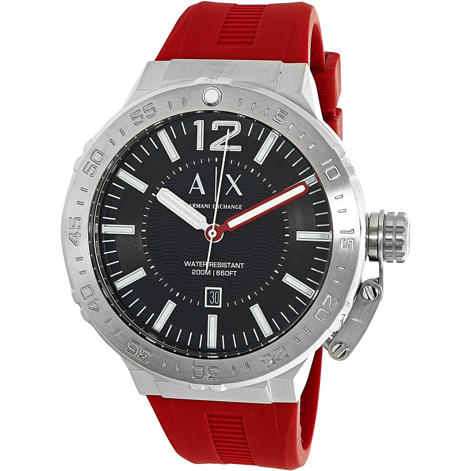 red armani exchange watch