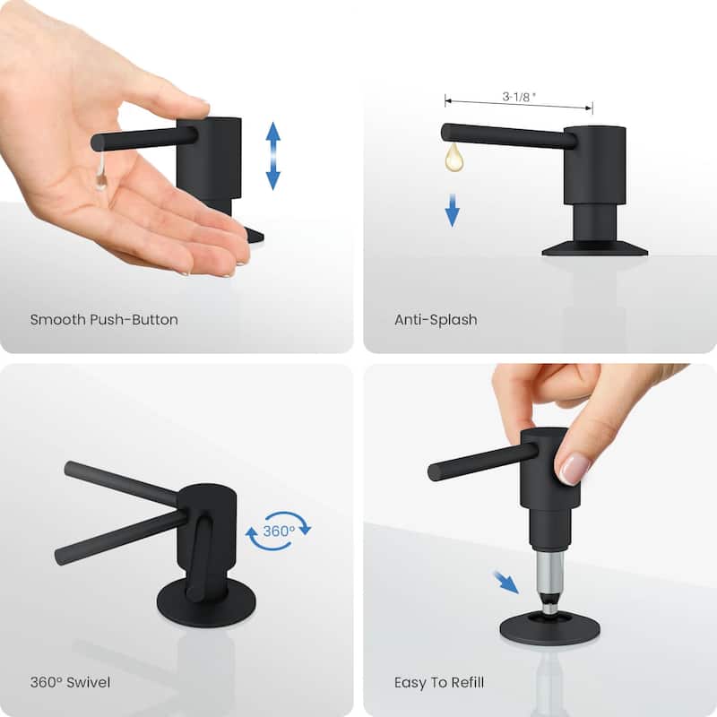 Kitchen Lead Free Solid Brass Construction Soap Dispenser