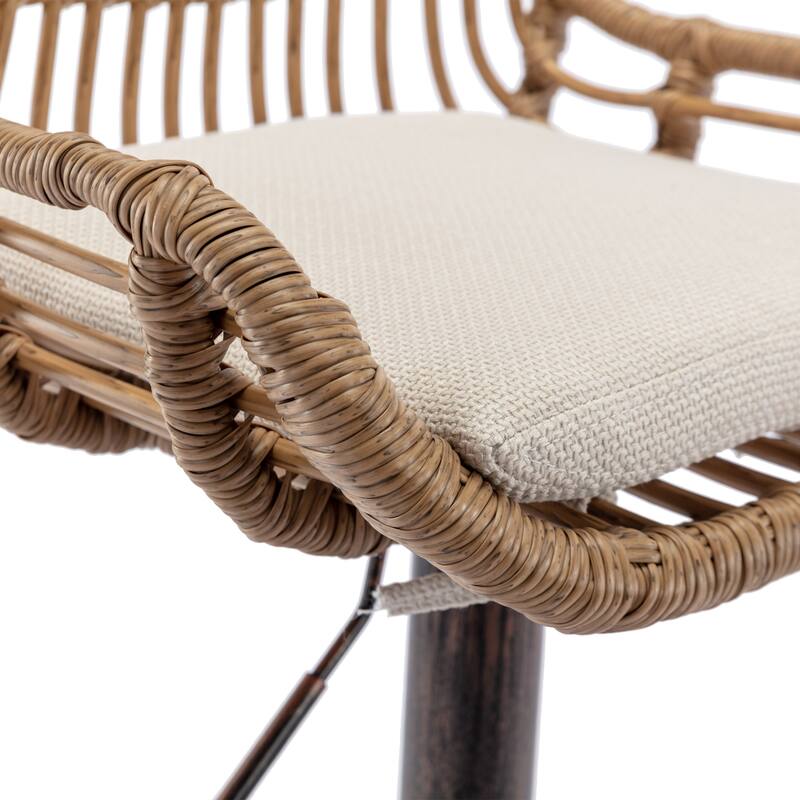 Swivel Bar Stools Set of 2 Adjustable Counter Height Chairs