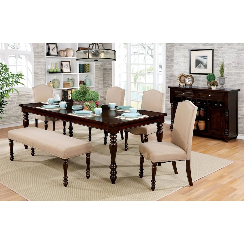 2PCS Padded Fabric Side Chairs with Turned Legs