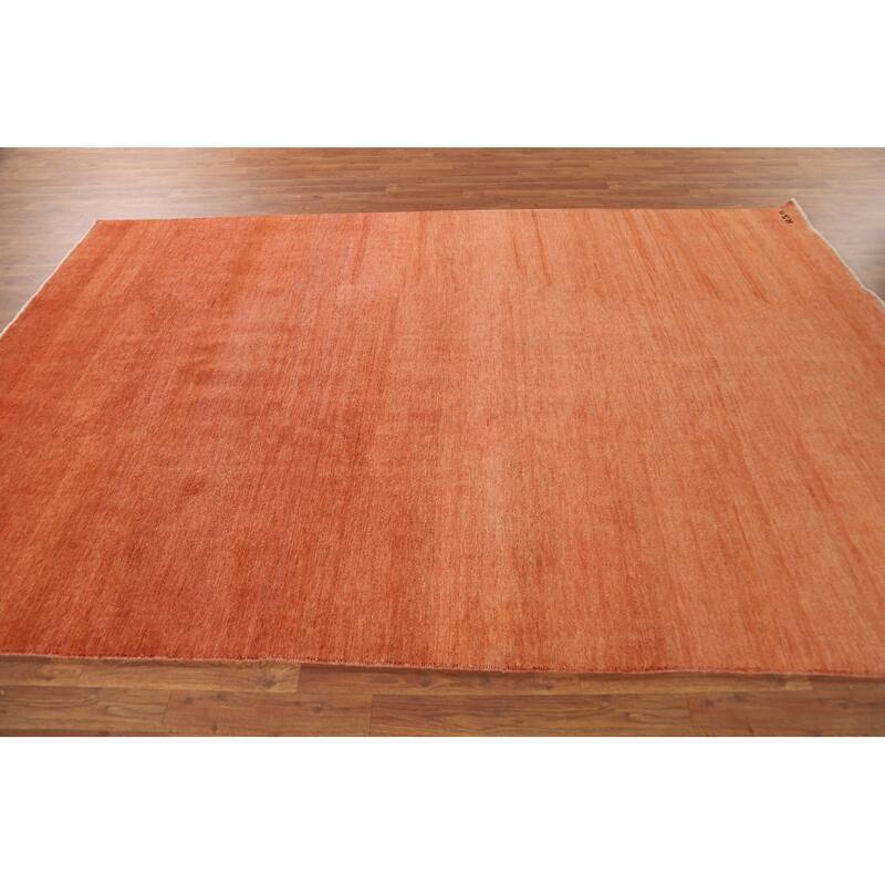 Orange Modern Gabbeh Oriental Area Rug Handmade Wool Carpet - 6'6" x 9'9"