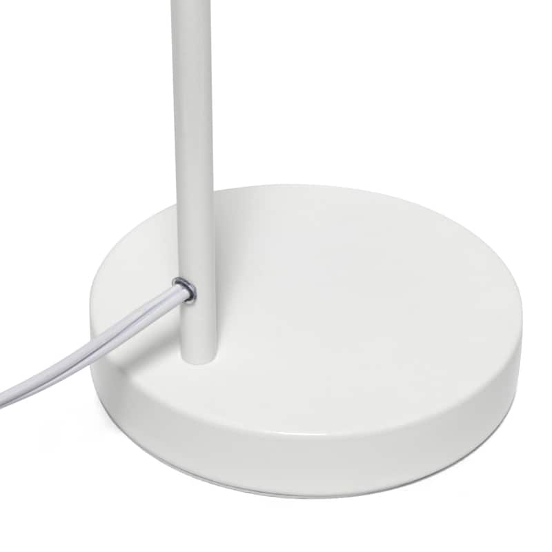 Vintage Style Desk Lamp with Adjustable Wire Cage Shade - 18" - White