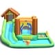 preview thumbnail 15 of 24, Inflatable Waterslide Bounce House Climbing Wall Ball Pit with Blower - Green, Yellow and Blue - 145" x 120" x 91" (L x W x H)