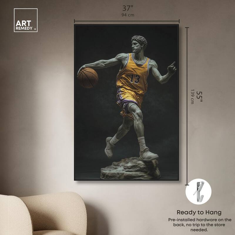 Basketball Sculpture II Canvas by Art Remedy