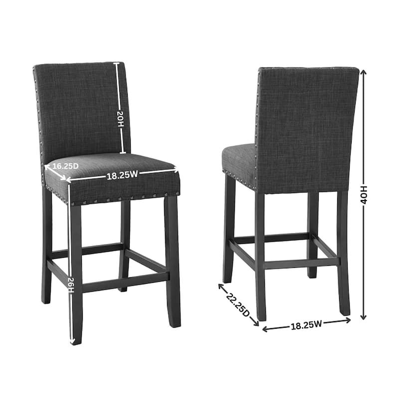Strick & Bolton Gallaccio Contemporary 25-inch Fabric Stool (Set of 2)