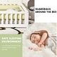 preview thumbnail 5 of 7, Queen Size Bed Floor Bed with Safety Guardrails and Door for Kids