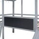 preview thumbnail 13 of 33, Twin Loft Bed with Slide, Blackboard, and Light Strip, Grey - Fun Design