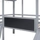 preview thumbnail 26 of 24, Twin Size Loft Bed With Ladder And Slide, House Bed With Blackboard And Light Strip On The Roof, Gray