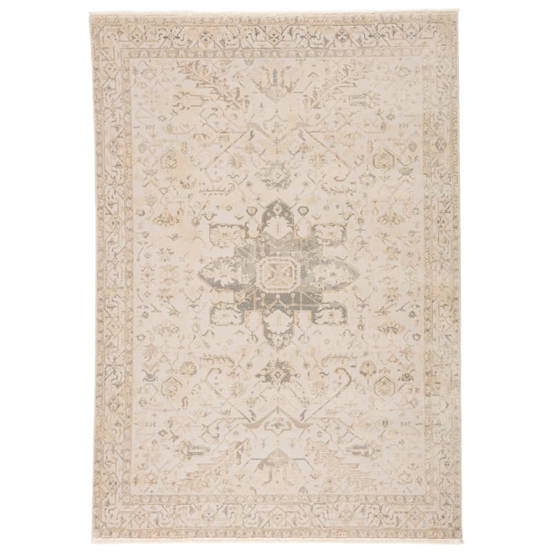 Elissa Medallion Cream/ Light Gray Area Rug