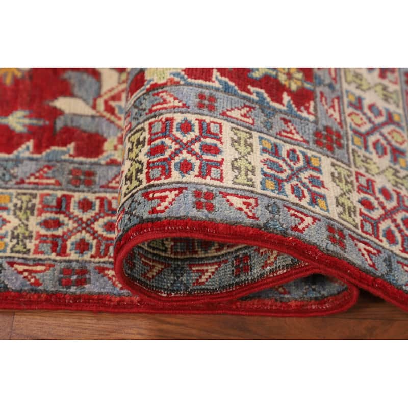 Red Kazak Oriental Foyer Rug Handmade Traditional Wool Carpet - 2'11" x 4'0"