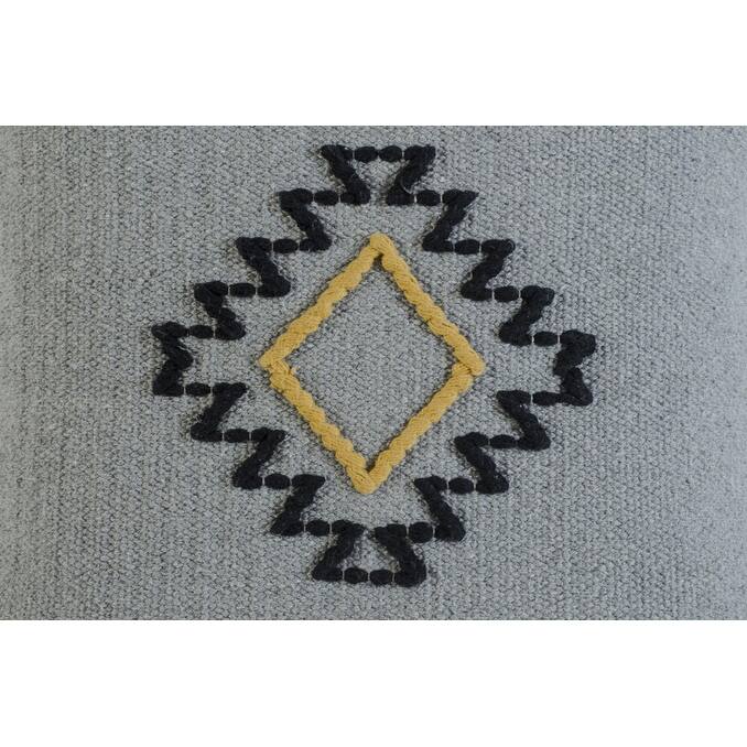 HomeRoots 20" X 20" Gray Black Yellow And Ivory 100% Cotton Geometric Zippered Pillow