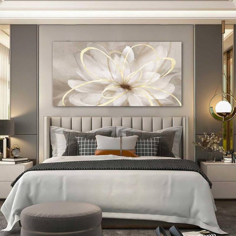 White Floral Wall Art Maximalist Decor