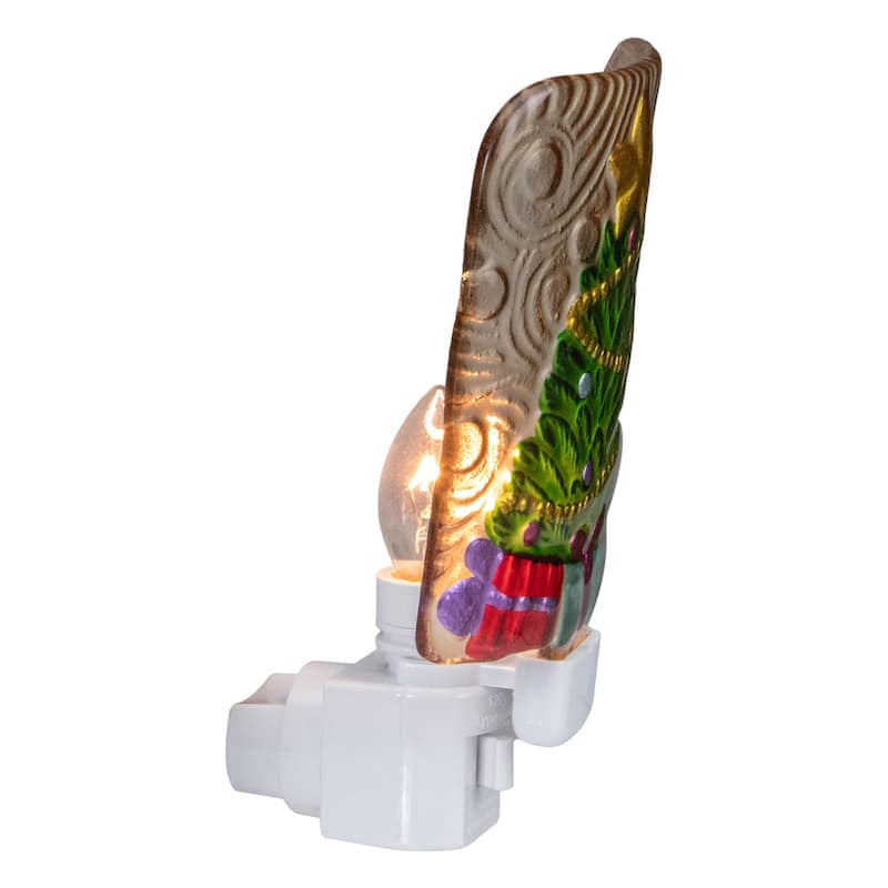 4" Green and Gold Christmas Tree Night Light