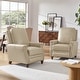 preview thumbnail 12 of 57, Cigar Mid-century Modern Genuine Leather Recliner with Solid Wood Legs and Nailhead Trim Set of 2 by HULALA HOME BEIGE