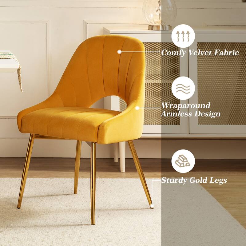 Ignaz Comfortable Modern Upholstered Dining Chair with Hollowed-out Back Set of 2 by HULALA HOME