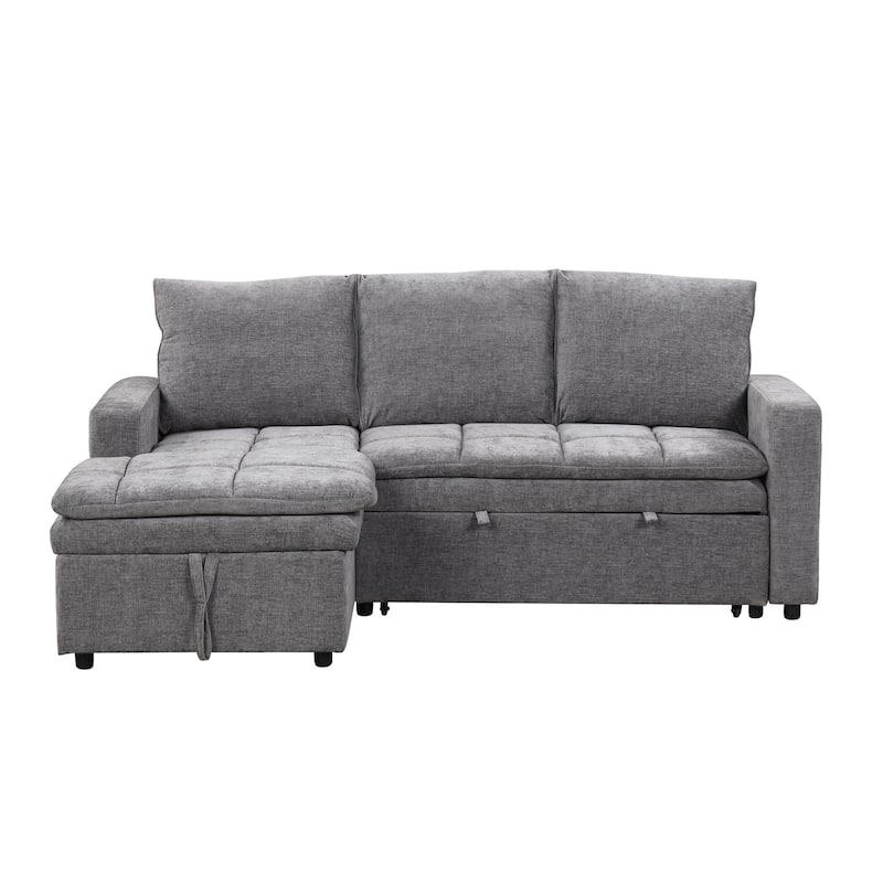 82" Upholstered Sectional Sofa Bed with Storage Space, Suitable for Living Rooms and Apartments