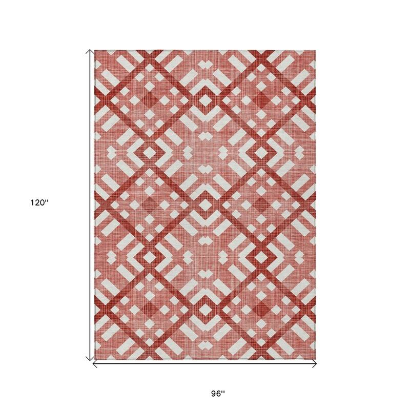HomeRoots Geometric Transitional Rectangle Outdoor Rug