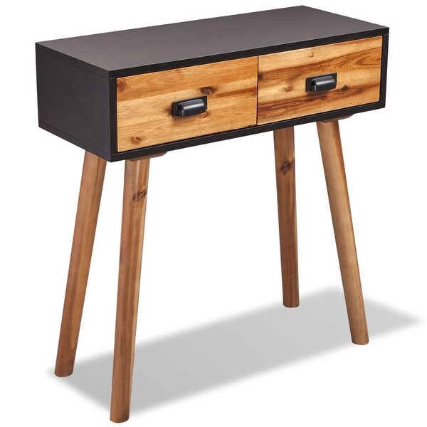 vidaXL Solid Acacia Wood Console Table 27.6"x11.8"x29.5"