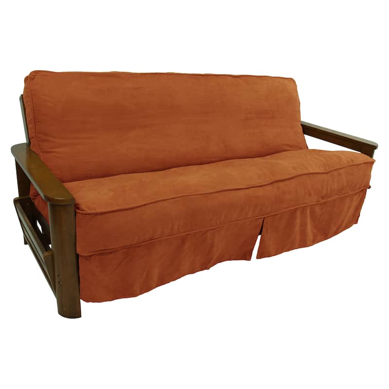 Microsuede Corded Full-Size 8-10 Inch Thick Futon Slip Cover - Full - Spice