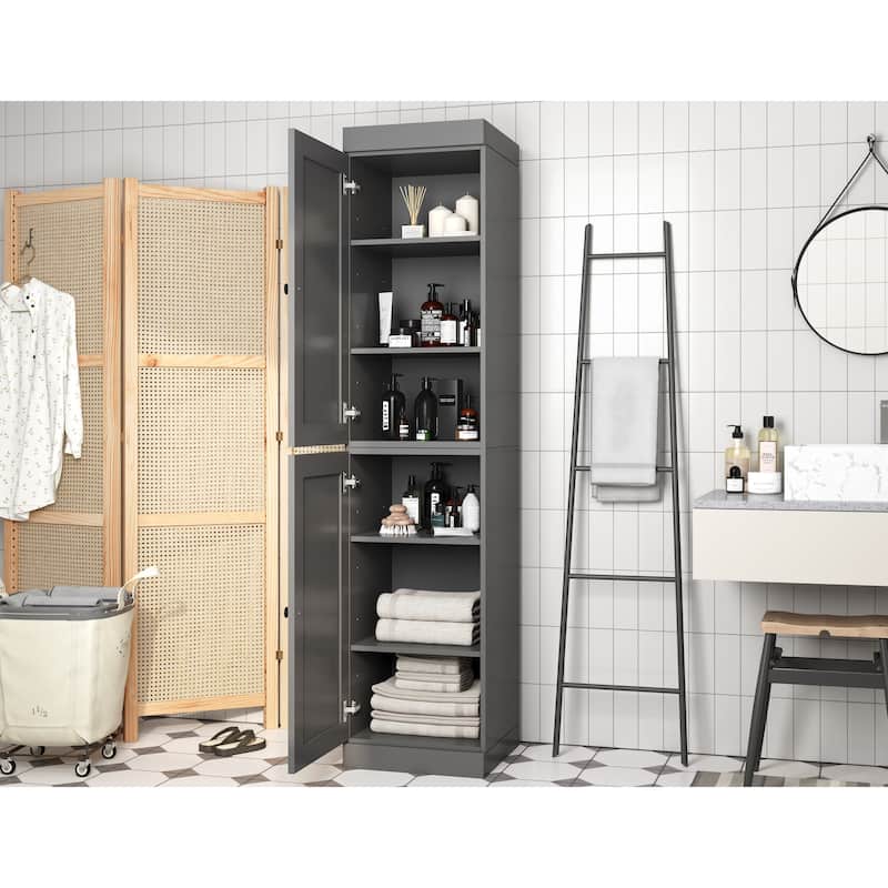 Palace Imports 100% Solid Wood 16.5" Bathroom Storage Cabinet with Shaker Doors and Adjustable Shelves