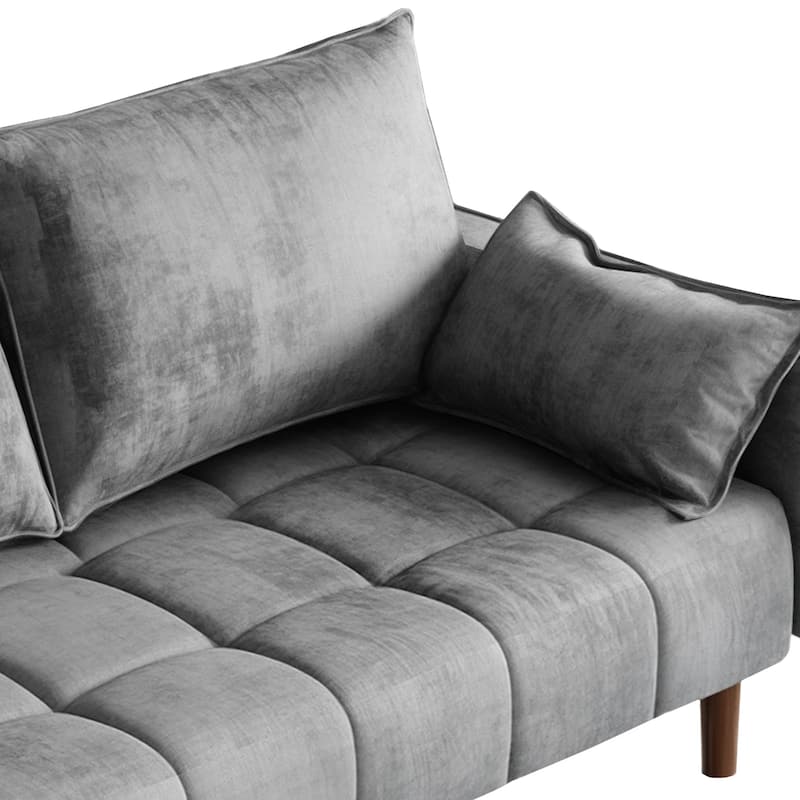 Moasis 56" Velvet Tufted Loveseat Sofa with Button Tufted Seat and Side Storage Pocket