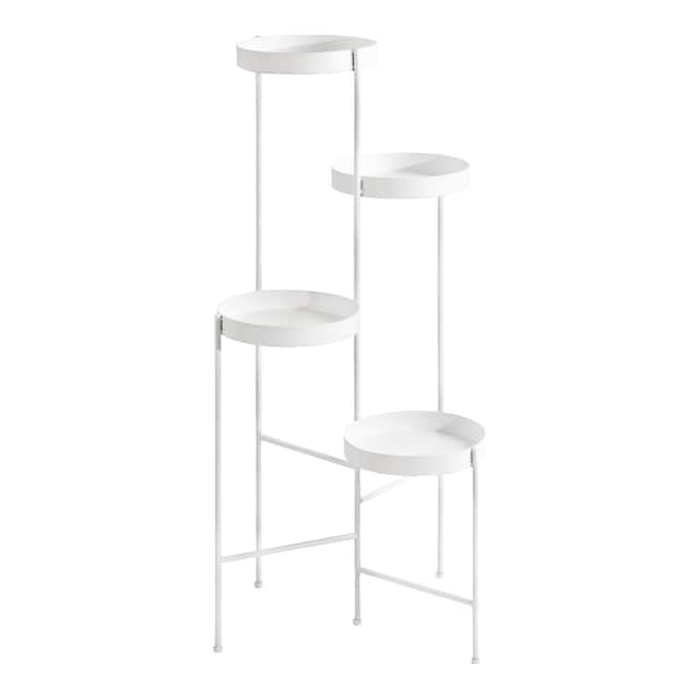 Kate and Laurel Finn Metal Multi Level Plant Stand - 10x11x44 - White