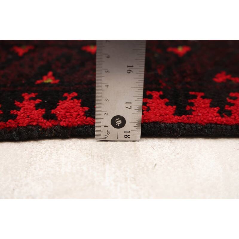 ECARPETGALLERY Hand-knotted Baluch Black, Red Wool Rug - 2'11 x 5'1