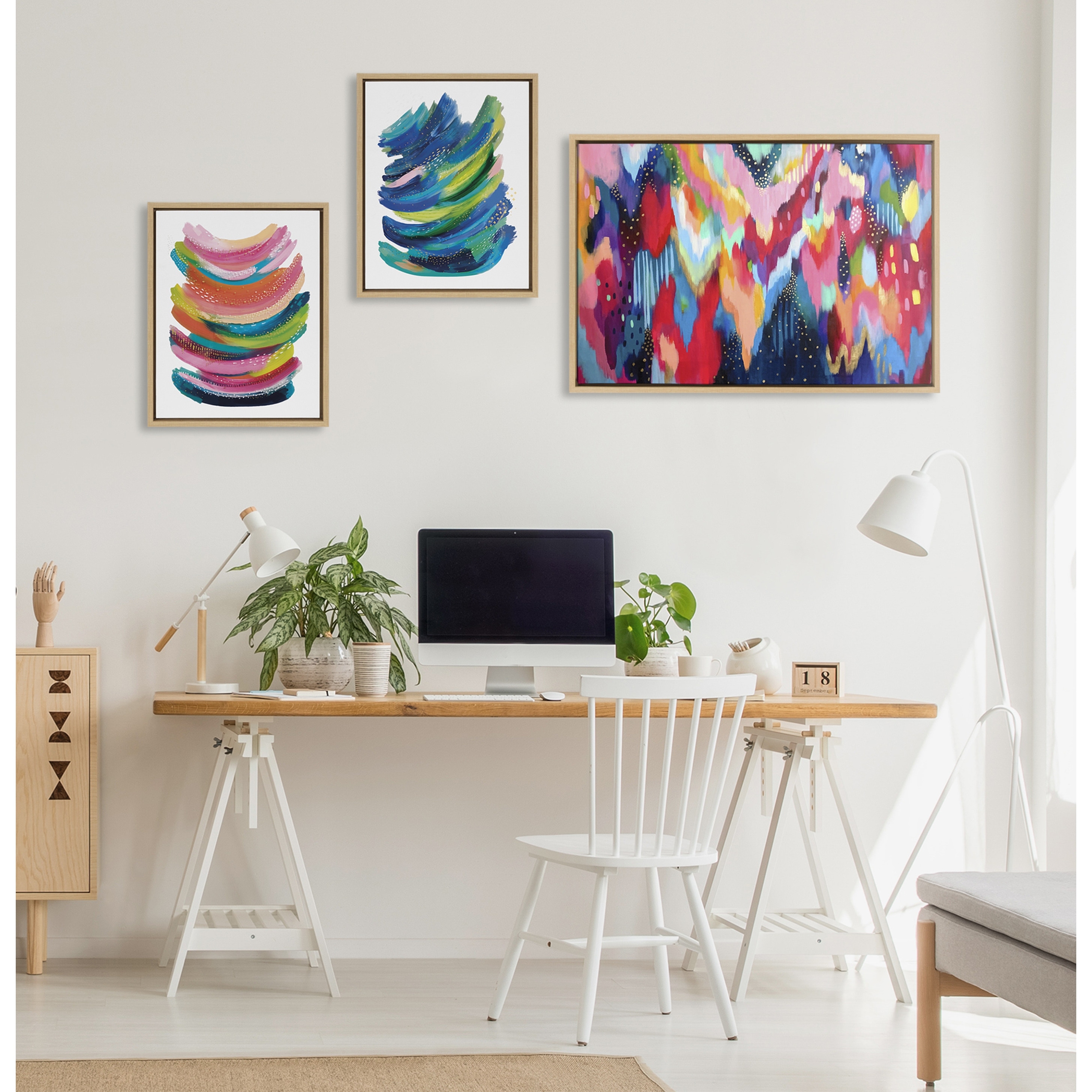 Kate and Laurel Sylvie Brushstroke and Bright Canvas by Jessi Raulet
