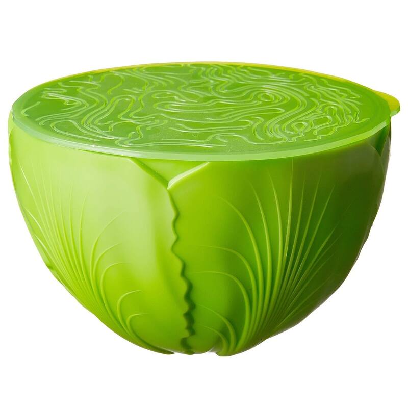 Hutzler Salad Saver Storage Bowl with Lid - Keeps Lettuce, Spinach & Kale Fresh Longer - Green