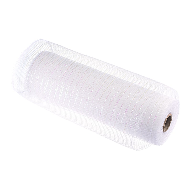 1 Roll PP Burlap Mesh 10" x 10 Yard Tinsel Foil Stripe Wrapping Ribbon