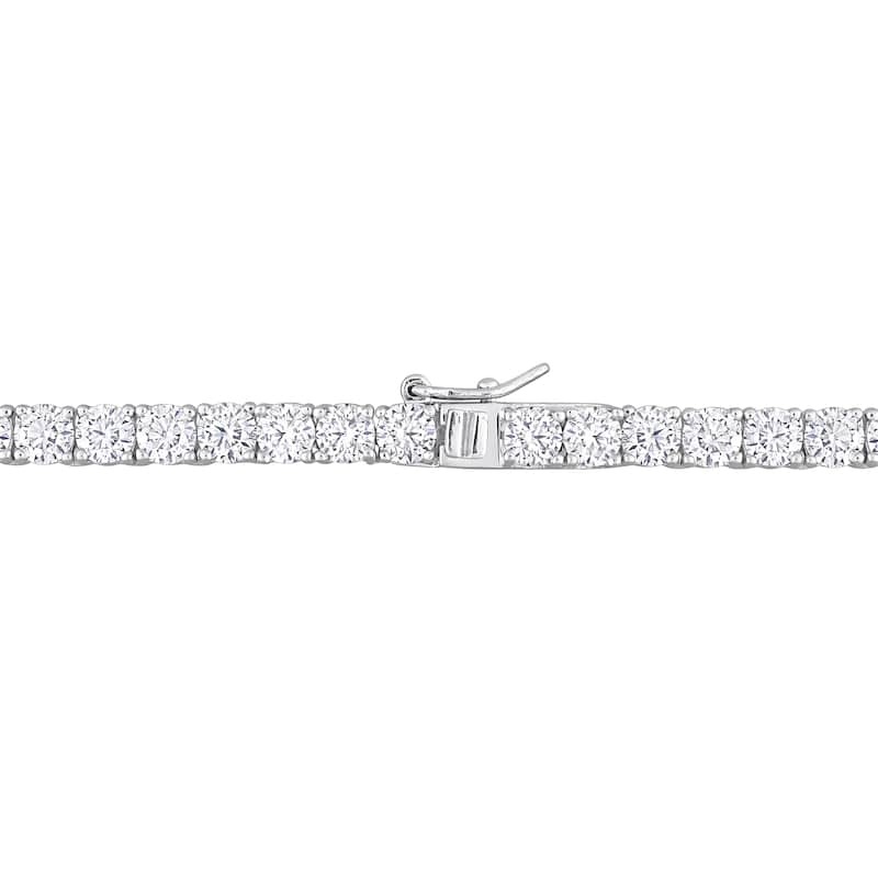 26 1/2ct DEW Created Moissanite Tennis Necklace in Sterling Silver