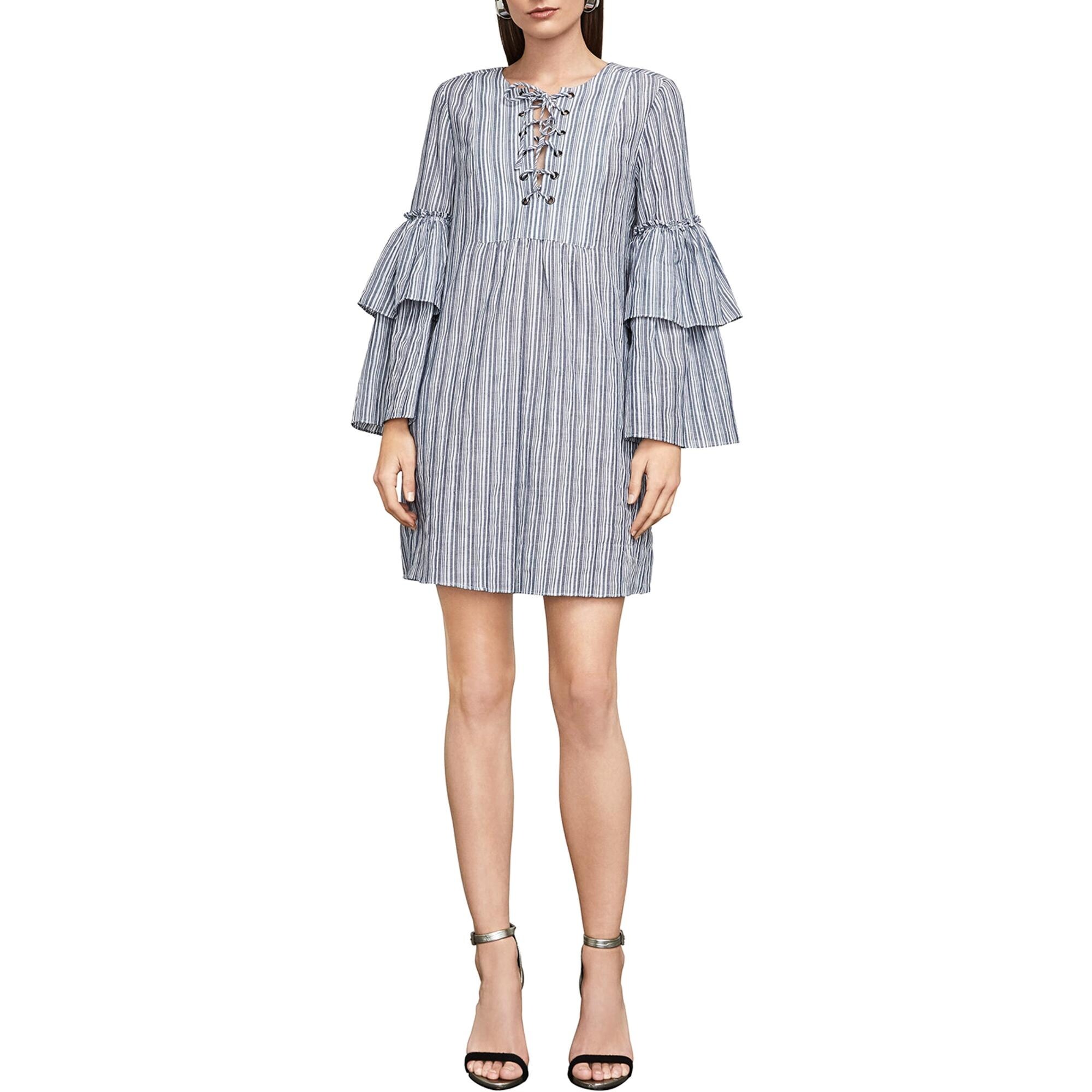 Shop Bcbg Max Azria Womens Charlyze Casual Dress Striped Lace Up